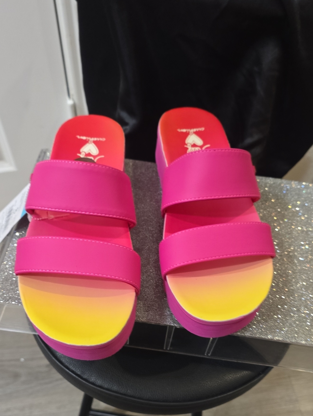 Reef Banded Horizon Hi Double-Strap Slide Sandal- Pink Orange - Picture 8 of 10
